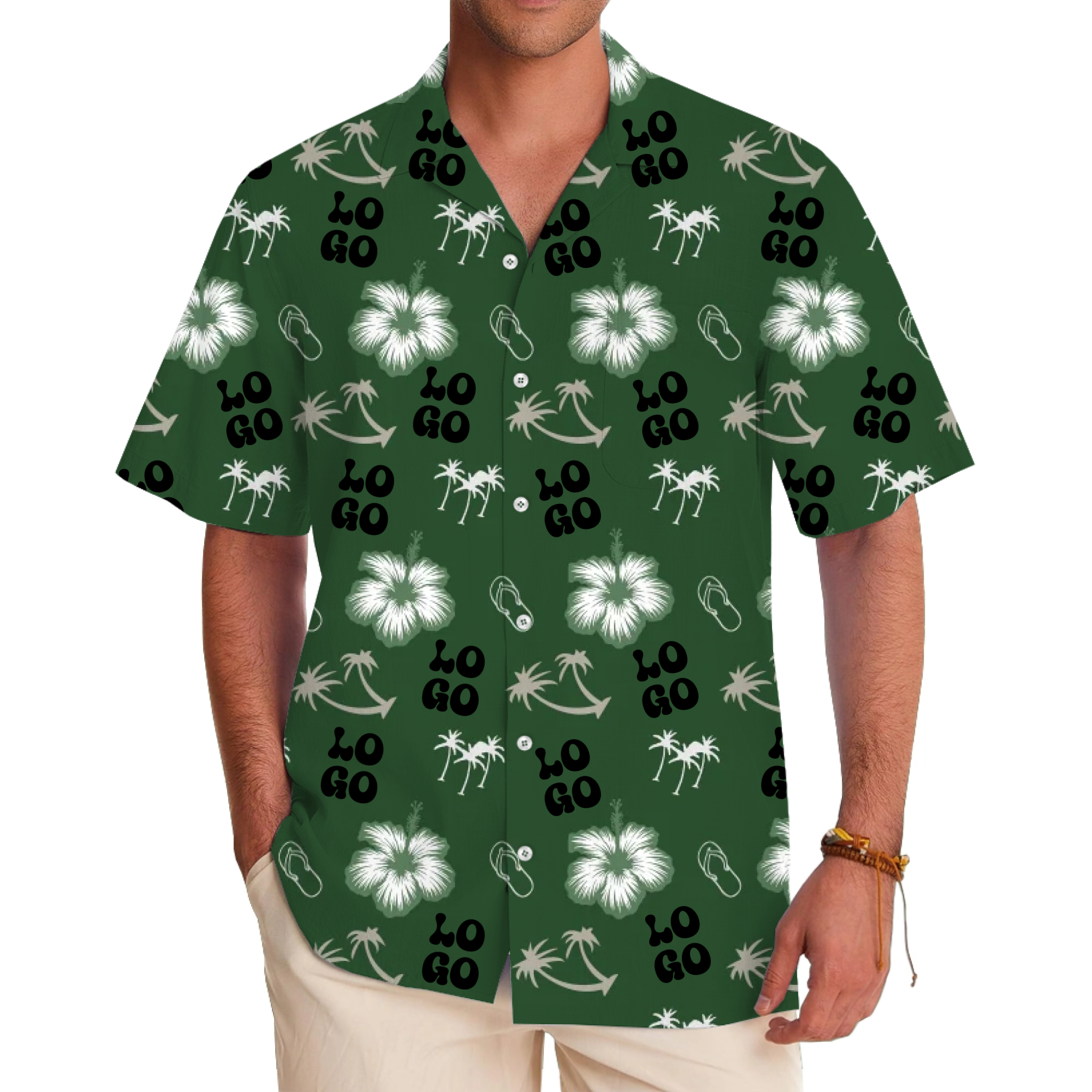 [Live Preview] Custom Logo Tropical Vacation Hawaiian Shirt - variant image 1