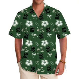 [Live Preview] Custom Logo Tropical Vacation Hawaiian Shirt