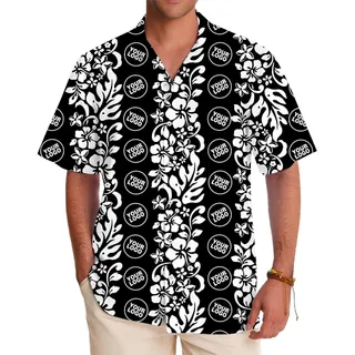 Monochrome Hawaiian Shirt Custom Your Logo