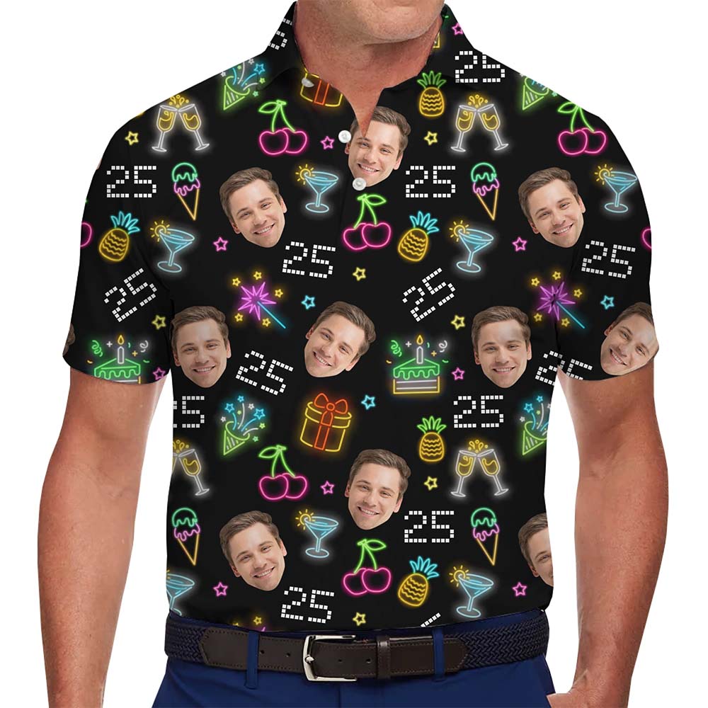 Special Birthday Polo Shirts With Custom Face And Age - variant image 1