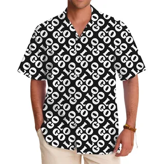 Custom Logo &amp; Color Hawaiian Shirt All Sizes