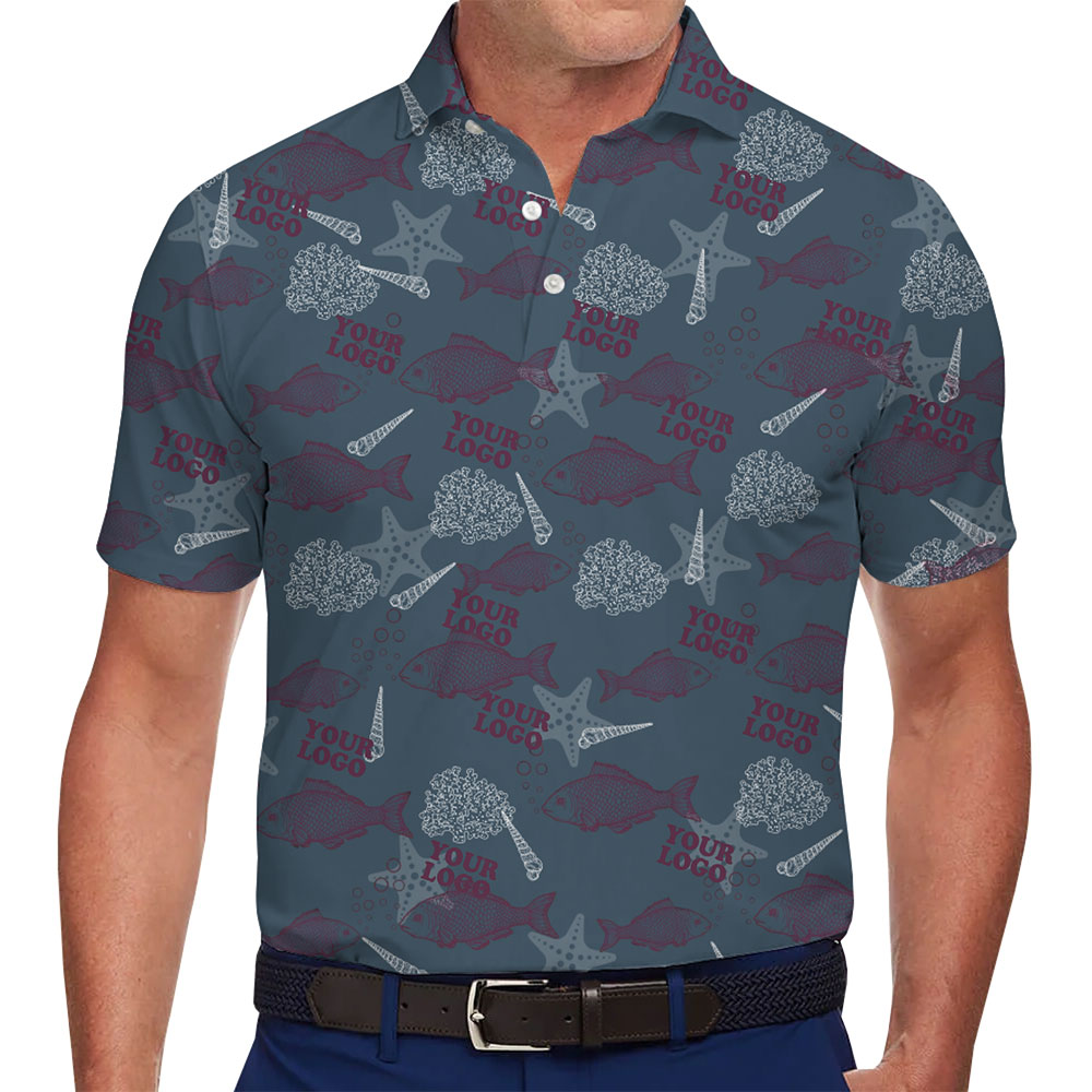 Premium Custom Polo with Ocean Life Print and Logo Integration - variant image 1