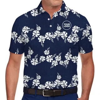 Customizable Hawaiian Polo Shirt with Logo