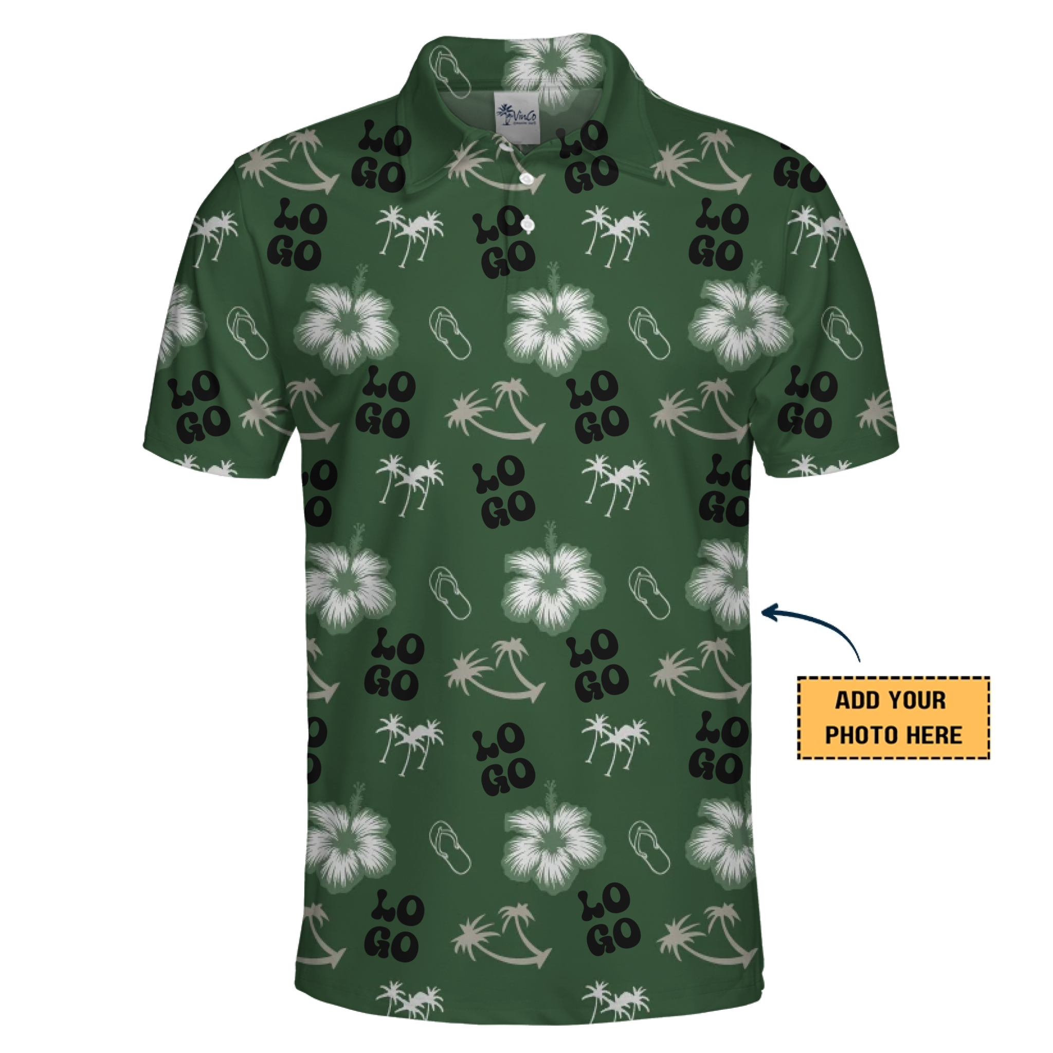 [Live Preview] Custom Logo Island Holiday Polo Shirt