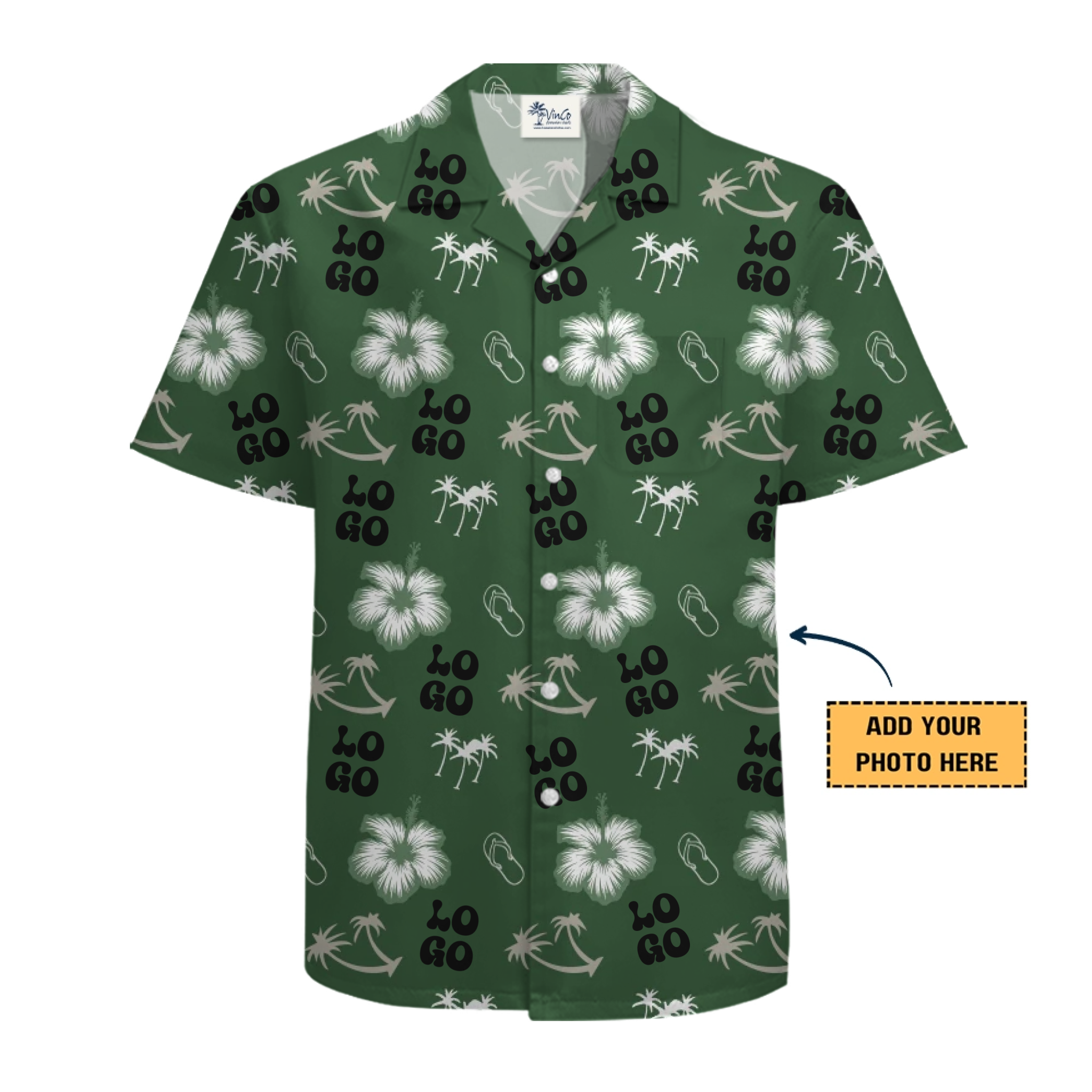 [Live Preview] Custom Logo Tropical Vacation Hawaiian Shirt