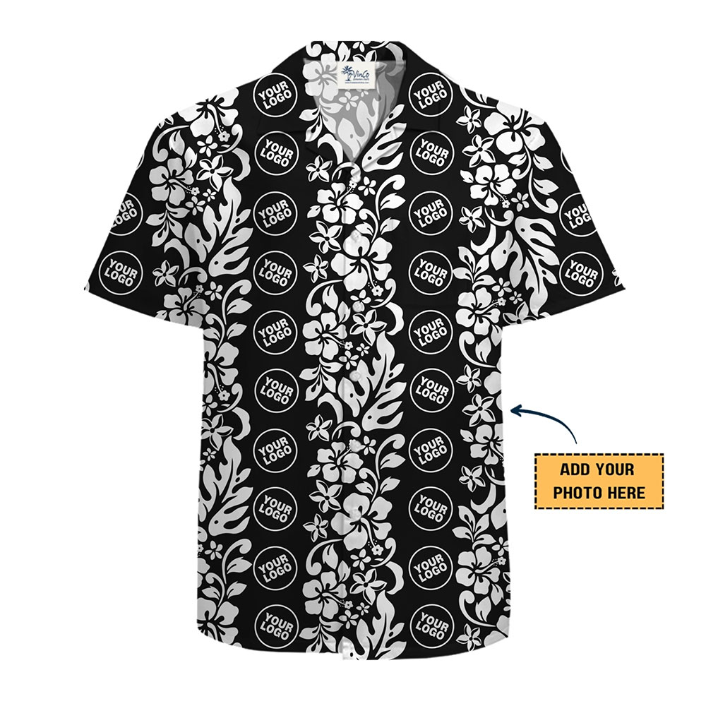Monochrome Hawaiian Shirt Custom Your Logo
