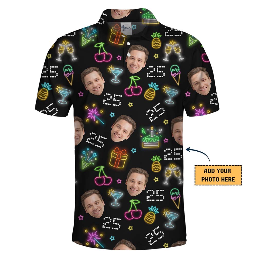 Special Birthday Polo Shirts With Custom Face And Age