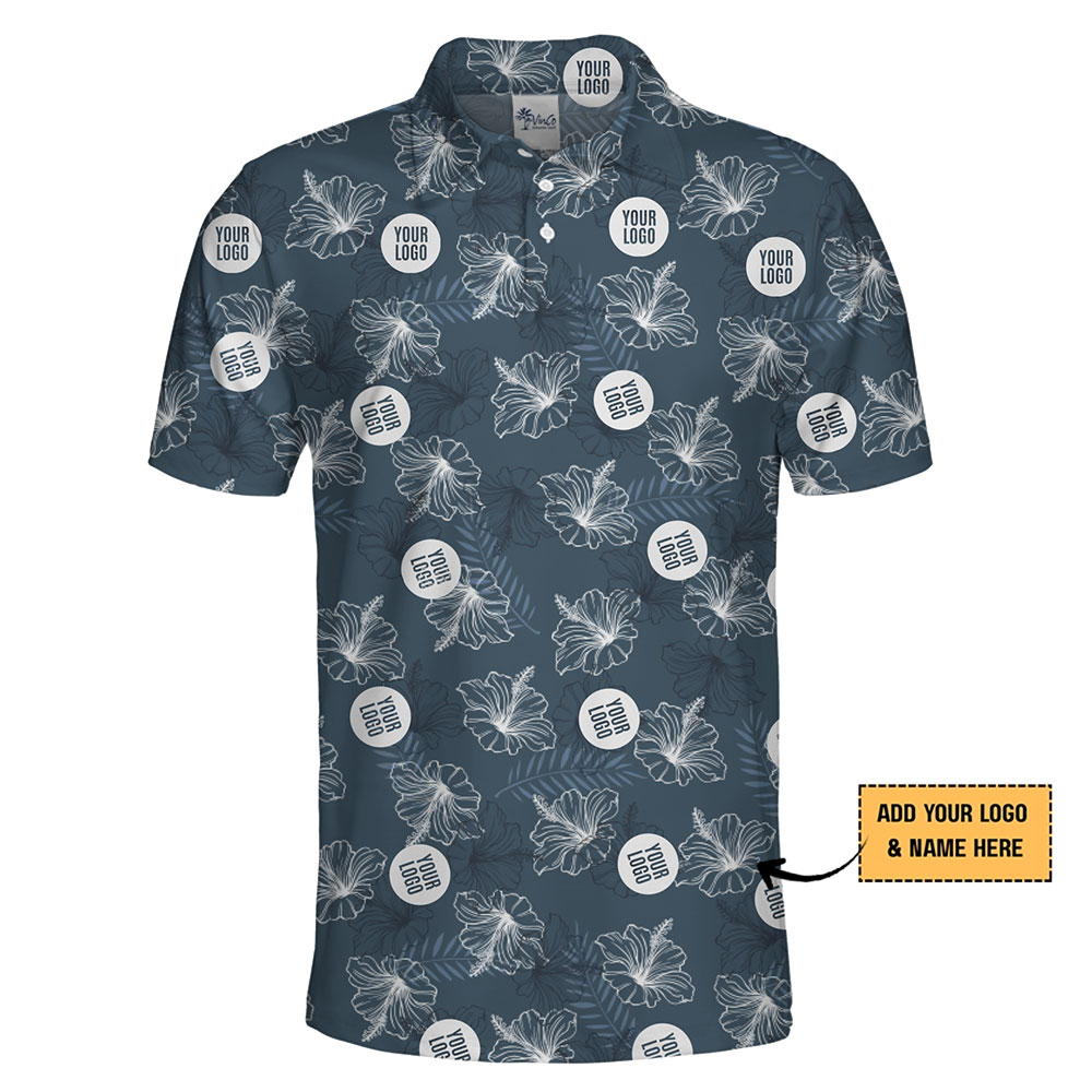 Custom Hibiscus Polo Shirt with Logo for Sophisticated Branding