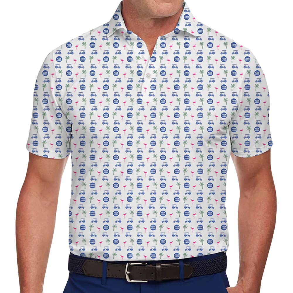 Flamingo Palm Tree Custom Logo Golf Polo - variant image 1