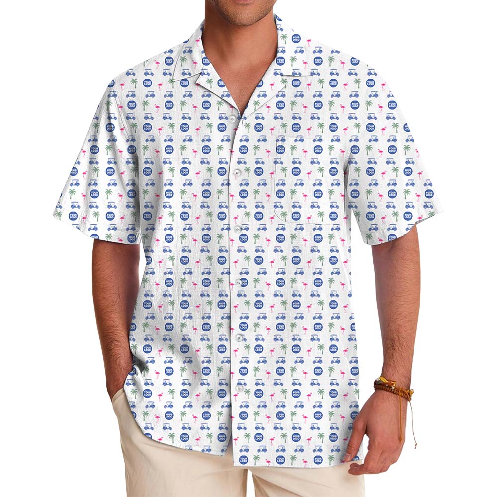 Tropical Icons Custom Logo Hawaiian Shirt With Live Preview - variant image 1