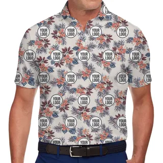 Custom Face/Logo Hawaiian Polo Shirt