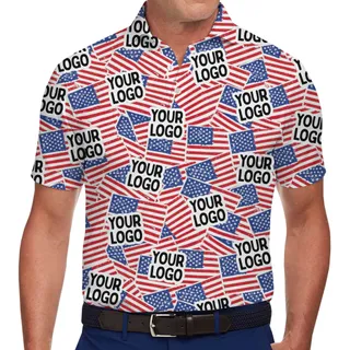 Custom American Flag Polo Shirt