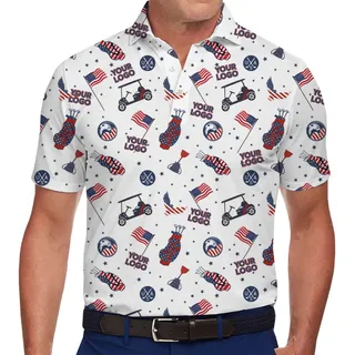 Custom Independence Day Golf Themed Polo Shirt