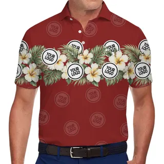 Custom Logo Floral Border Polo Shirt