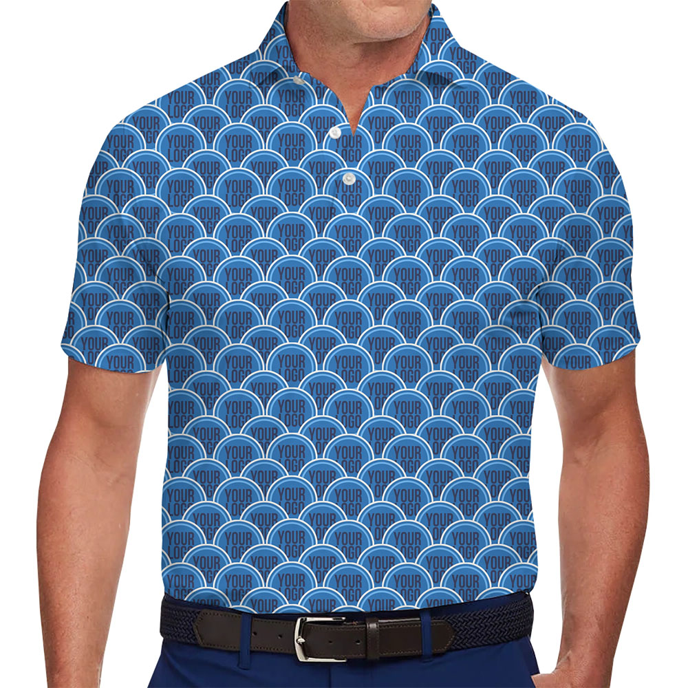 [Live Preview] Custom Logo Geometric Pattern Polo Shirt - variant image 1