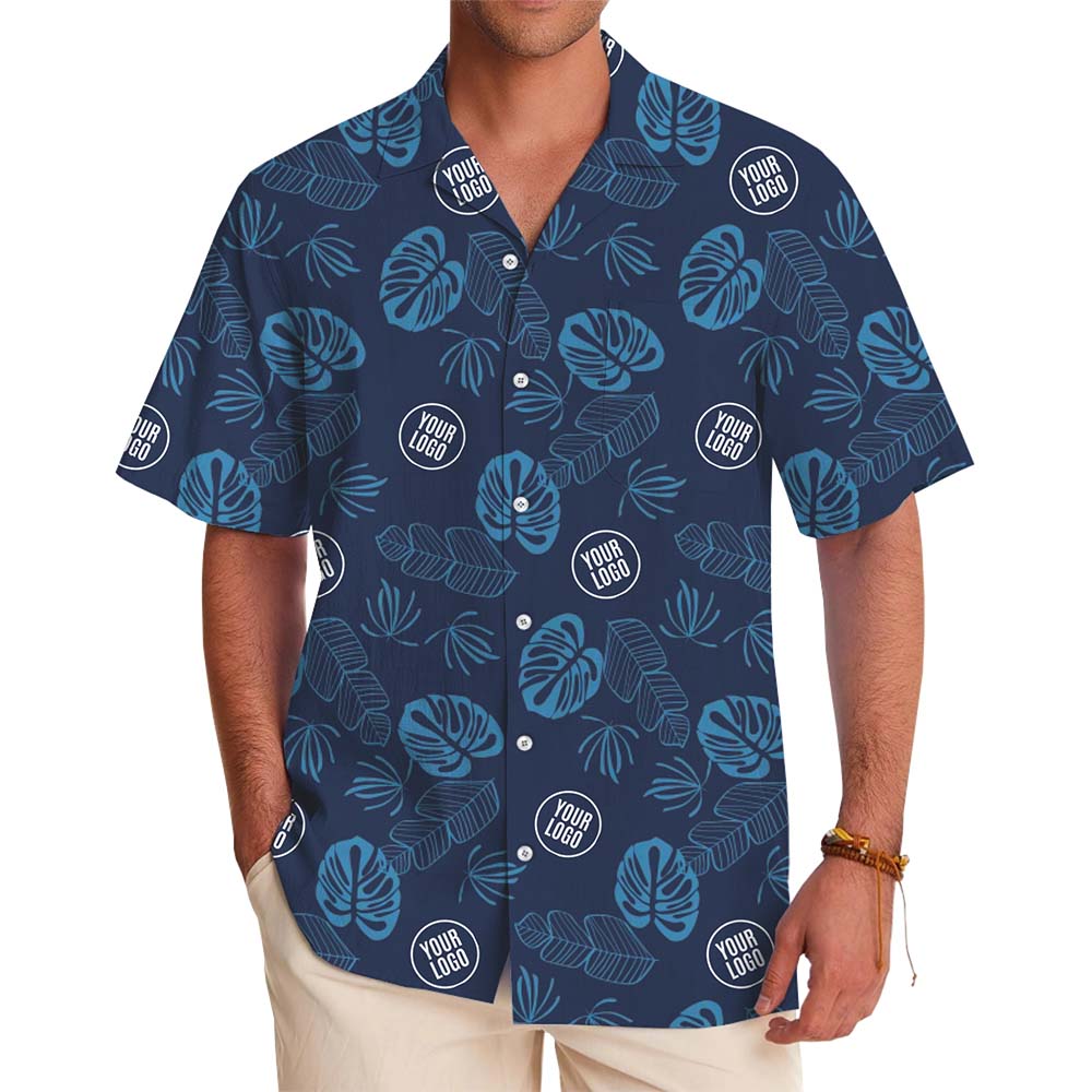 Easy Custom Palm Leaf Hawaiian Shirt With Logo - variant image 1