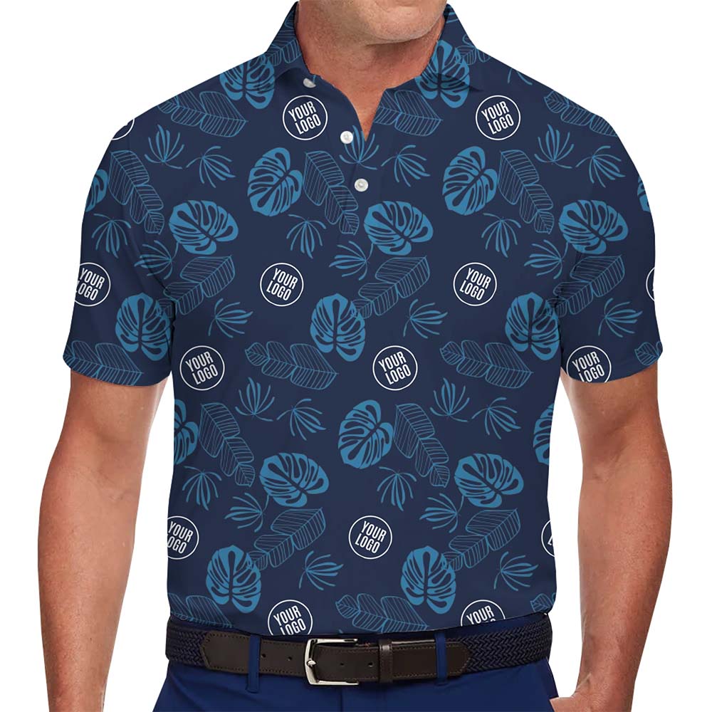 Easy Custom Palm Leaf Hawaiian Polo Shirt With Logo - variant image 1