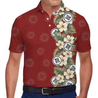 Custom Logo Tropical Border Polo Shirt