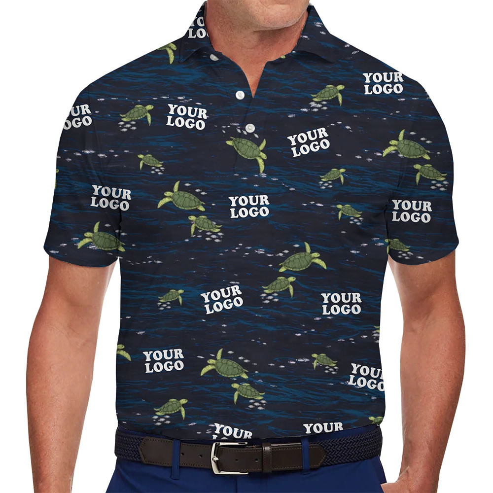 Custom Logo Ocean Turtle Polo Shirt With Business Logo - variant image 1