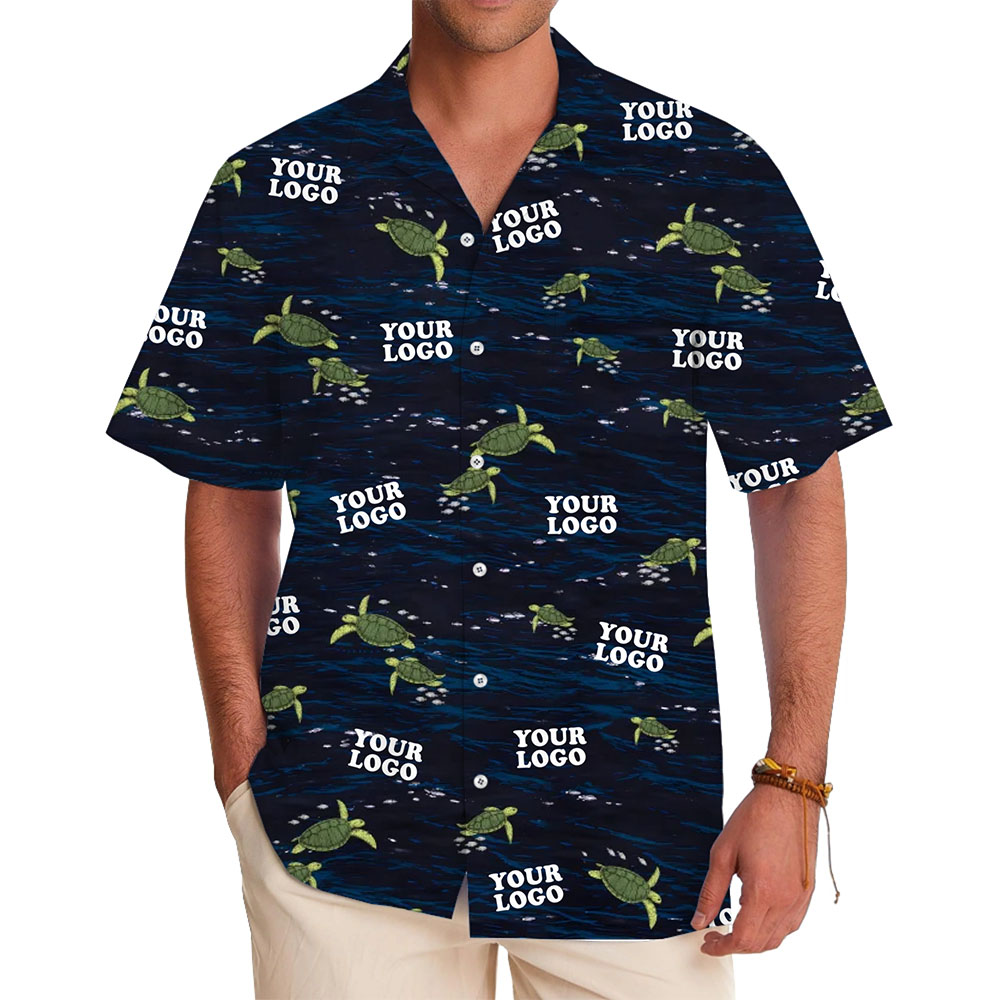Custom Sea Turtle Aloha Shirt with Logo Instant Preview - variant image 1