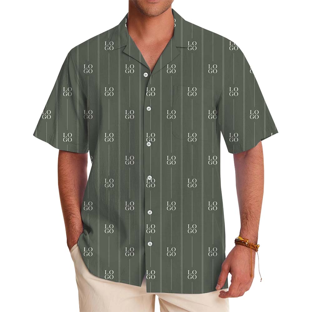 Signature Stripe Custom Logo Hawaiian Shirt - variant image 1