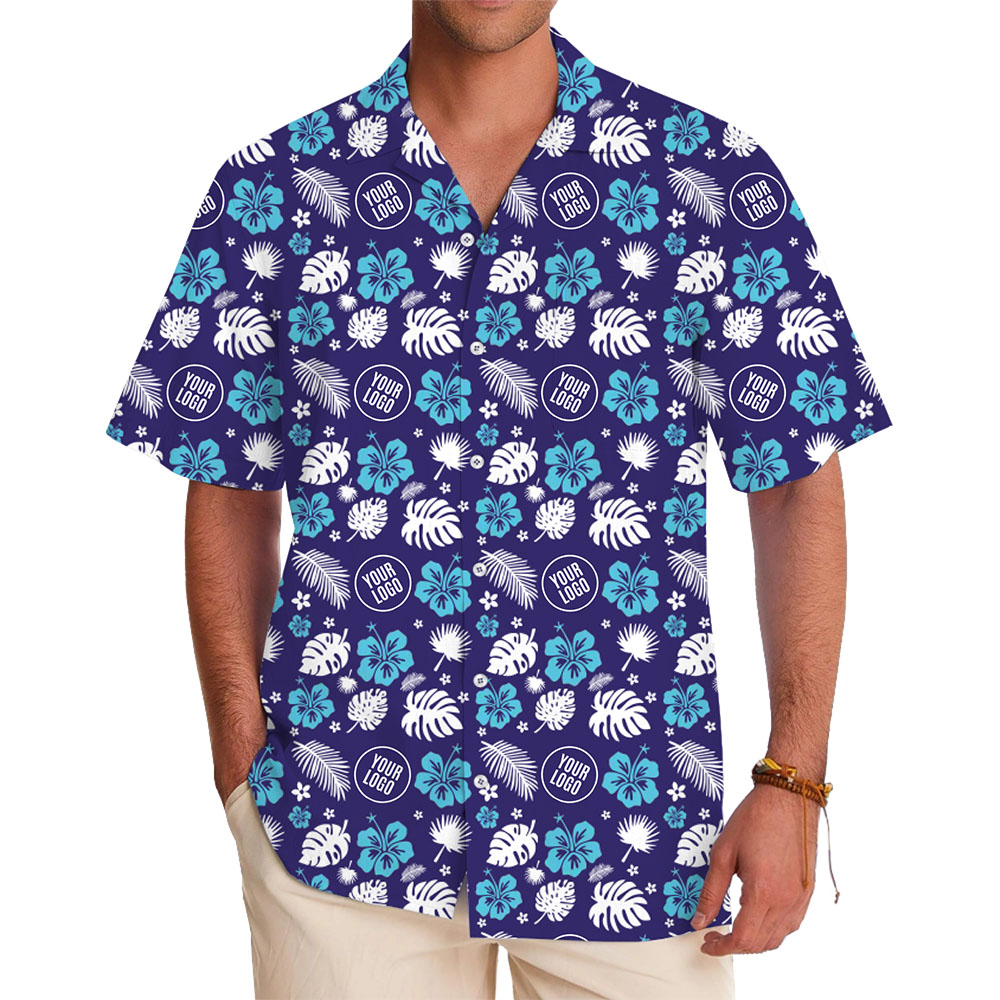 [Live Preview] Full Print Custom Logo Hibiscus Hawaiian Shirt - variant image 1