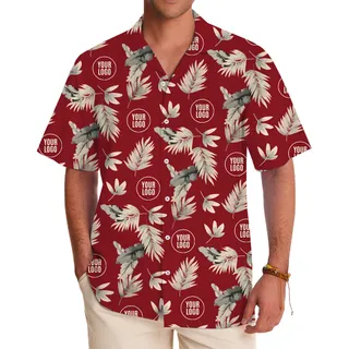 Customizable Red Hawaiian Shirt with Your Logo