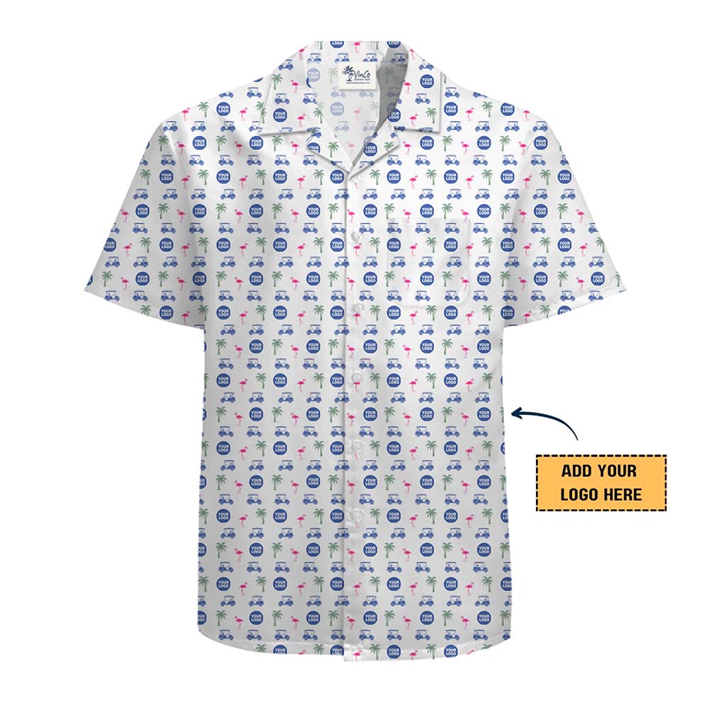 Tropical Icons Custom Logo Hawaiian Shirt With Live Preview