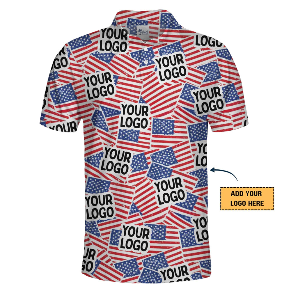 Custom American Flag Polo Shirt