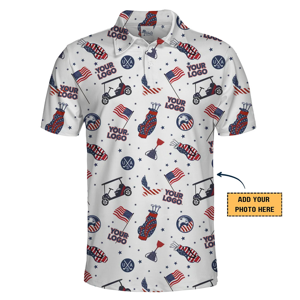 Custom Independence Day Golf Themed Polo Shirt