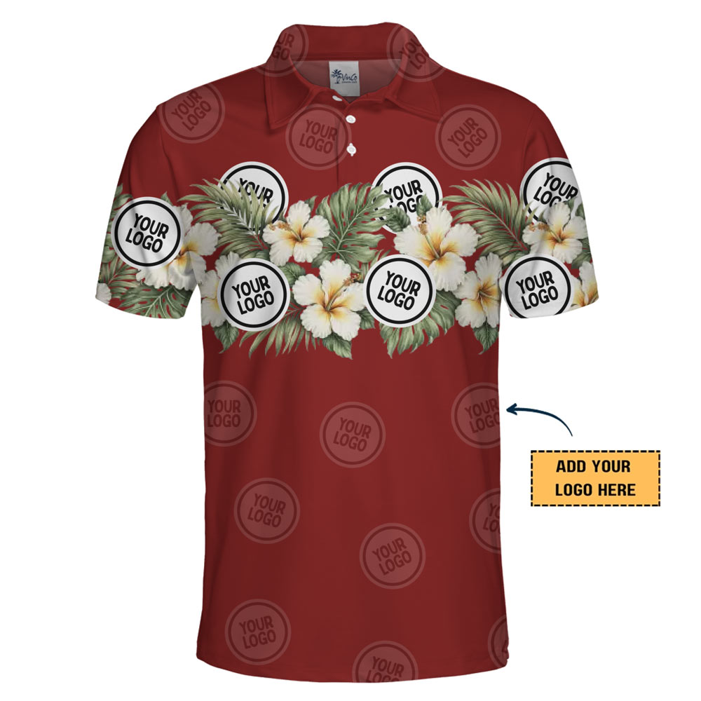 Custom Logo Floral Border Polo Shirt