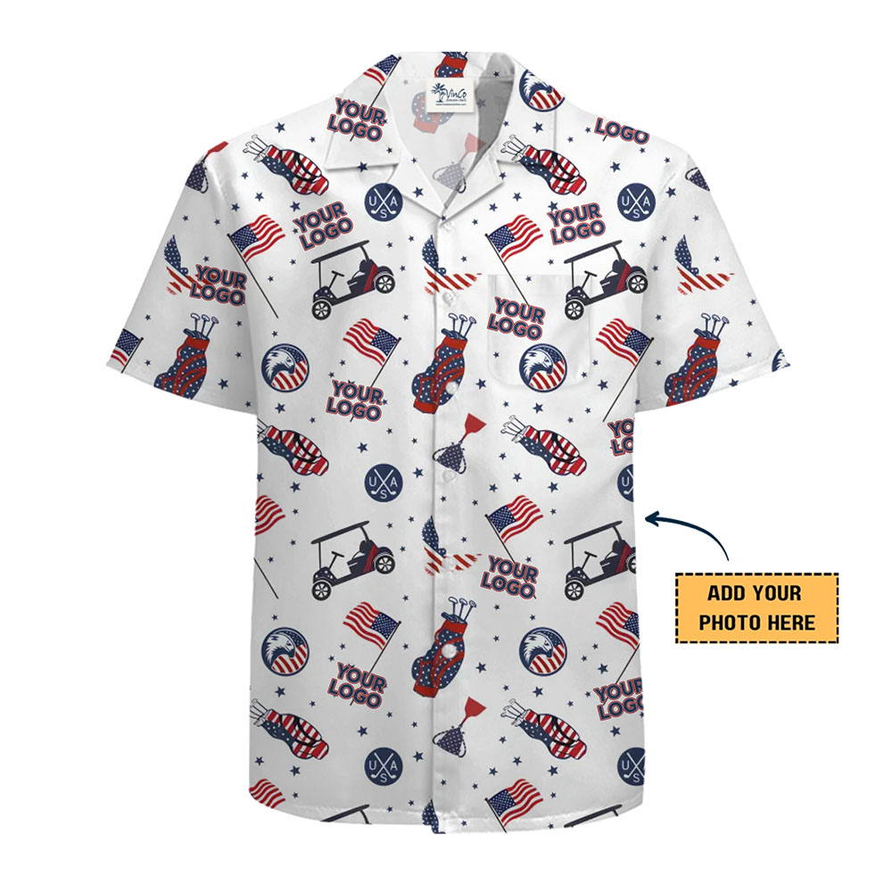 Personalized Hawaiian Shirt with Patriotic Golf Design