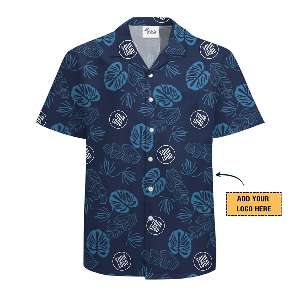 Easy Custom Palm Leaf Hawaiian Shirt With Logo