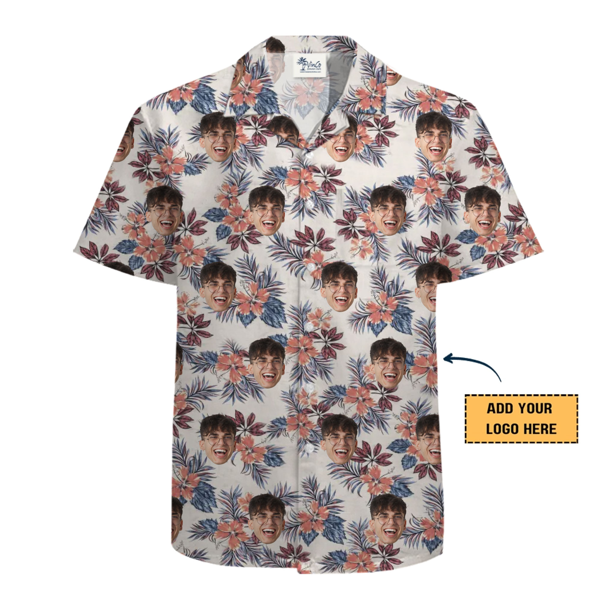 Custom Face/Logo Hawaiian Tropical Shirt