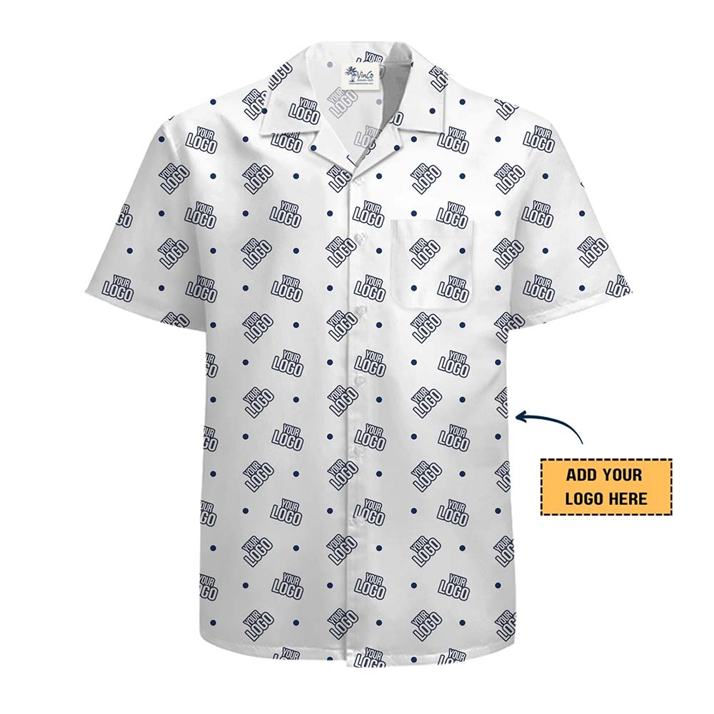 Custom Logo Dot Pattern Hawaiian Shirt With Preview