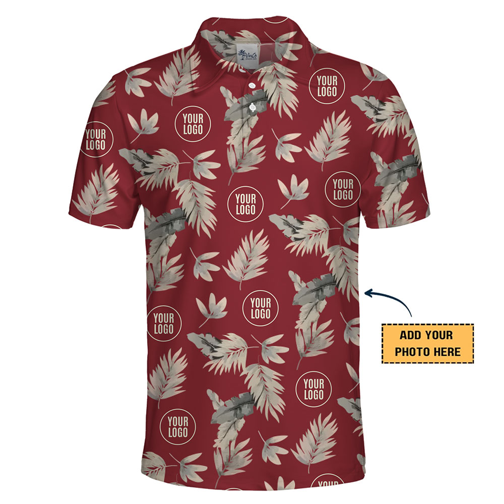 Customizable Red Hawaiian Polo Shirt With Your Logo