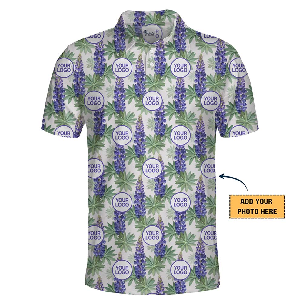 Custom Texas Bluebonnet Polo Shirt With Logo
