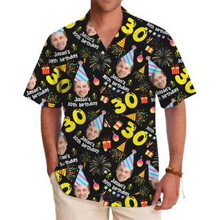 Custom Face Birthday Hawaiian Shirt With Plus Size