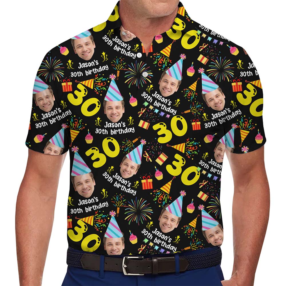 Custom Face Birthday Polo Shirt With Plus Size - variant image 1