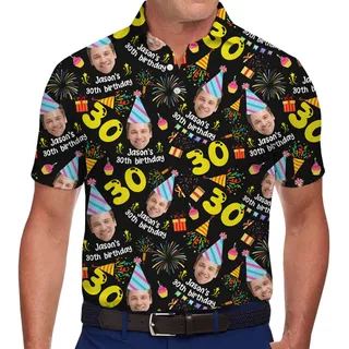 Custom Face Birthday Polo Shirt With Plus Size