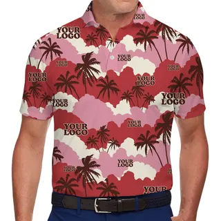 Customizable Palm Tree Polo Shirt for Events and Promotions