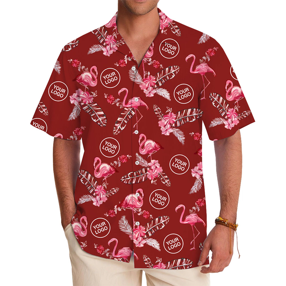 Personalized Flamingo Tropical Hawaiian Shirt with Logo - variant image 1