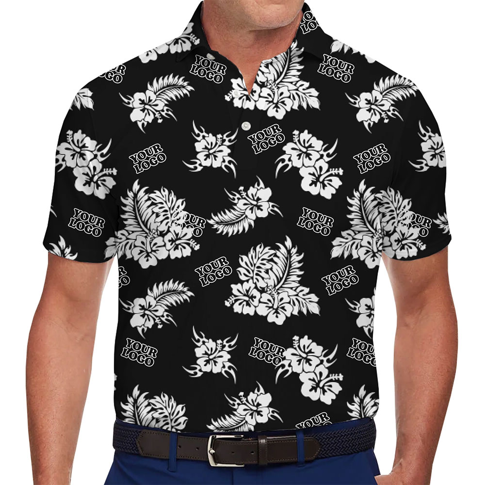 Elegant Floral Polo Shirt with Personalized Logo Design - variant image 1