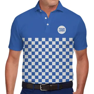 Personalized Checkered Polo Shirt with Logo Live Preview