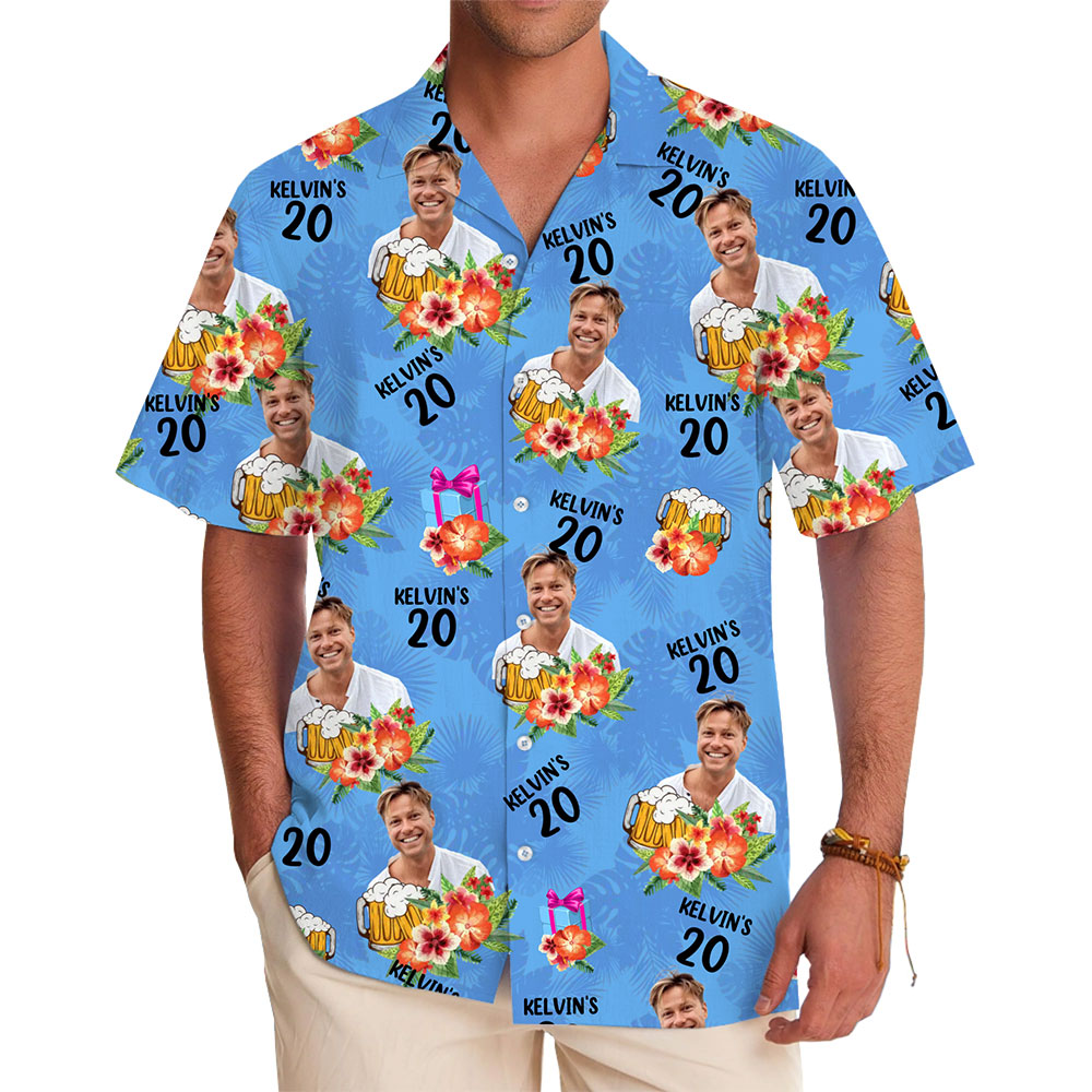 Unique Celebration Shirt with Your Photo and Tropical Design - variant image 1