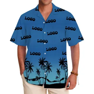 Personalized Sunset Hawaiian Shirt With Logo