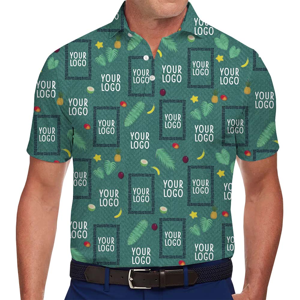 Custom Green Tropical Golf Polos With Logo - variant image 1