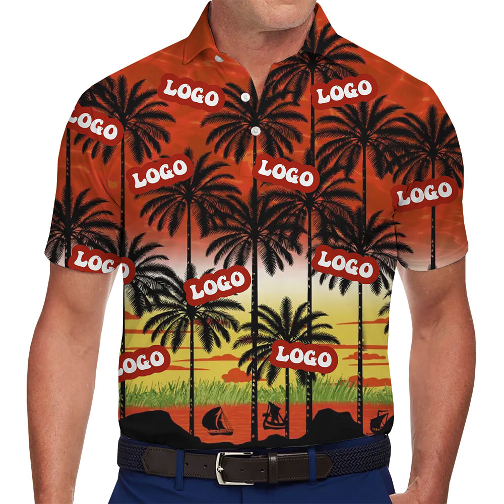 Tropical Sunset Palm Tree Hawaiian Shirt Stylish Beachwear - variant image 1