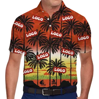 Tropical Sunset Palm Tree Hawaiian Shirt Stylish Beachwear