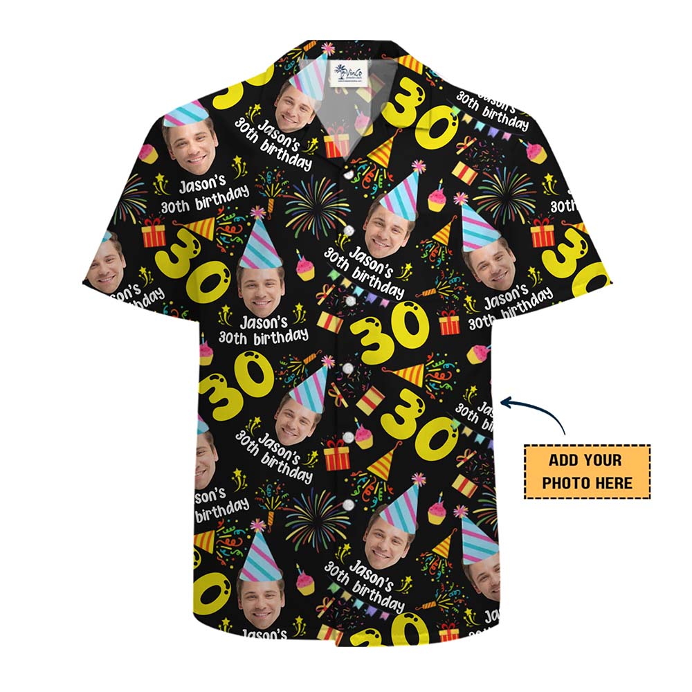 Custom Face Birthday Hawaiian Shirt With Plus Size